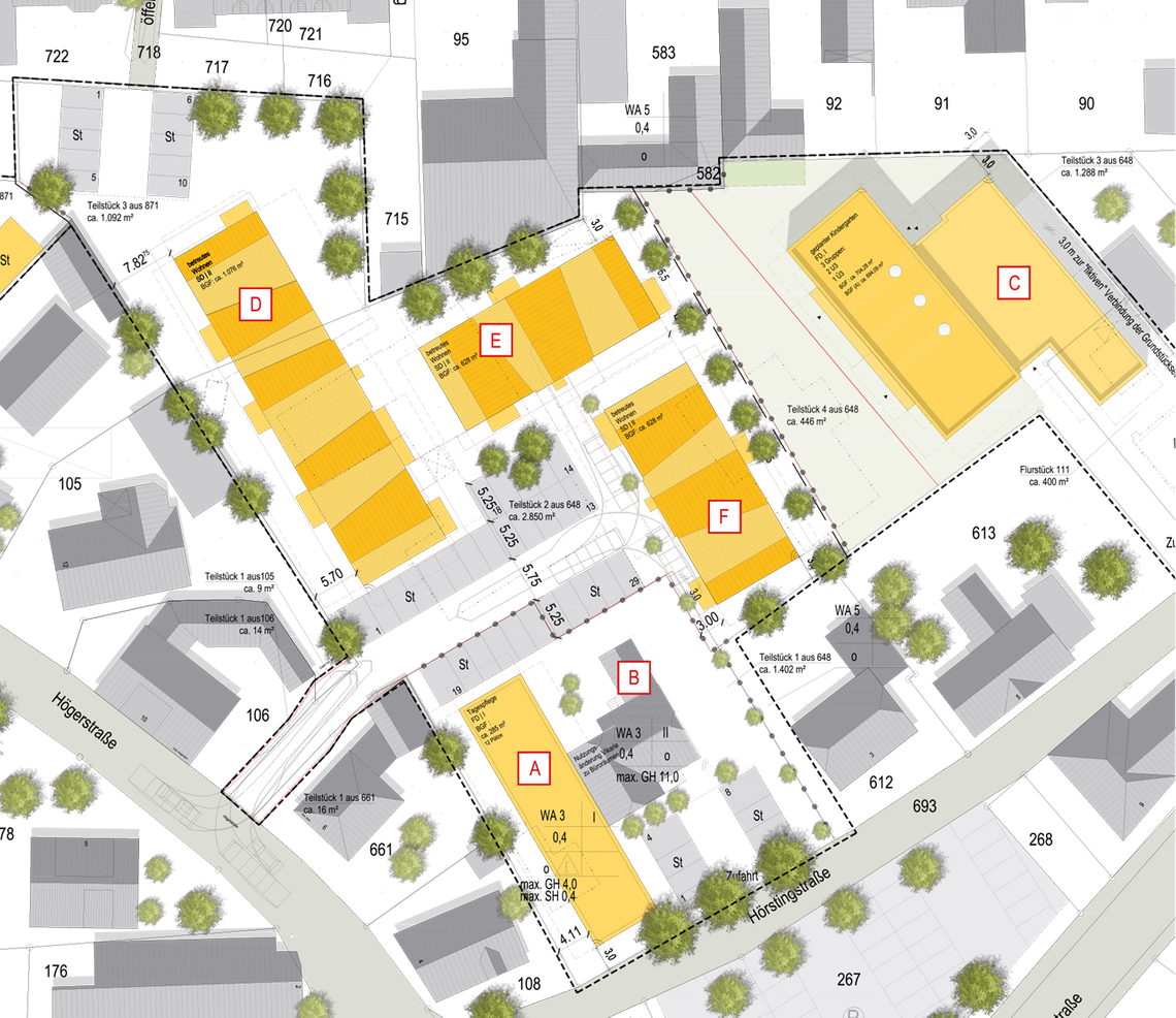 Drei Häuser mit insgesamt 22 Einheiten für barrierefreies Wohnen im Herzen von Ahaus-Alstätte in der Hörstingstraße 1